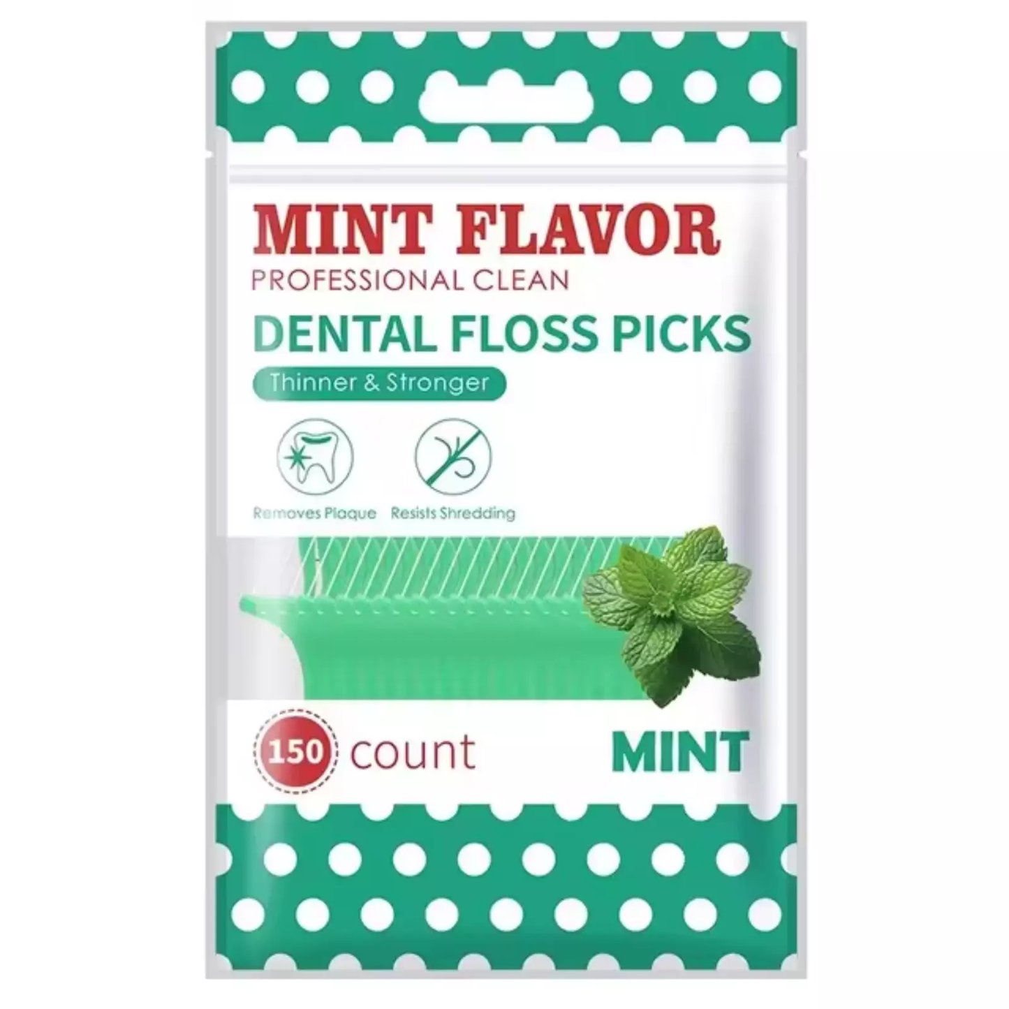 Dental Floss Picks Mint Flavour Interdental Teeth Cleaning Sticks - 150 pcs