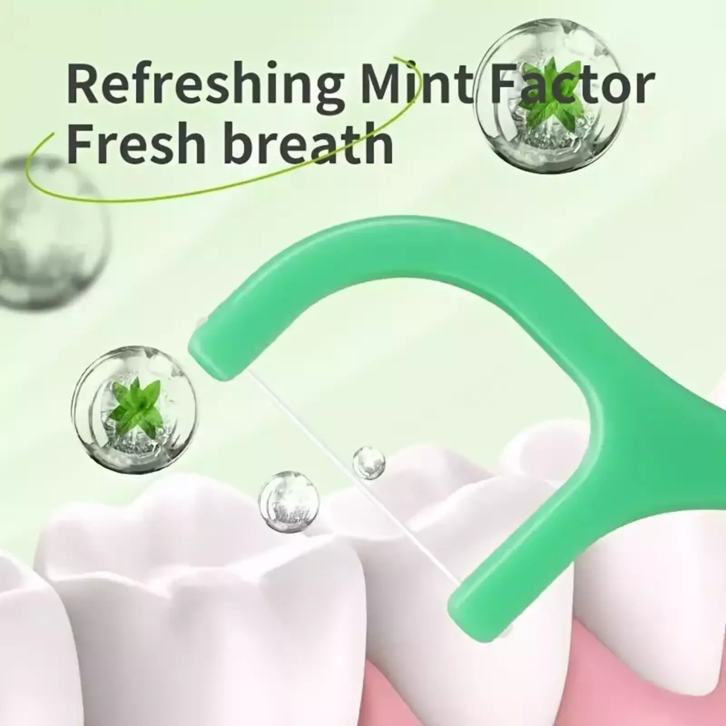 Dental Floss Picks Mint Flavour Interdental Teeth Cleaning Sticks - 150 pcs