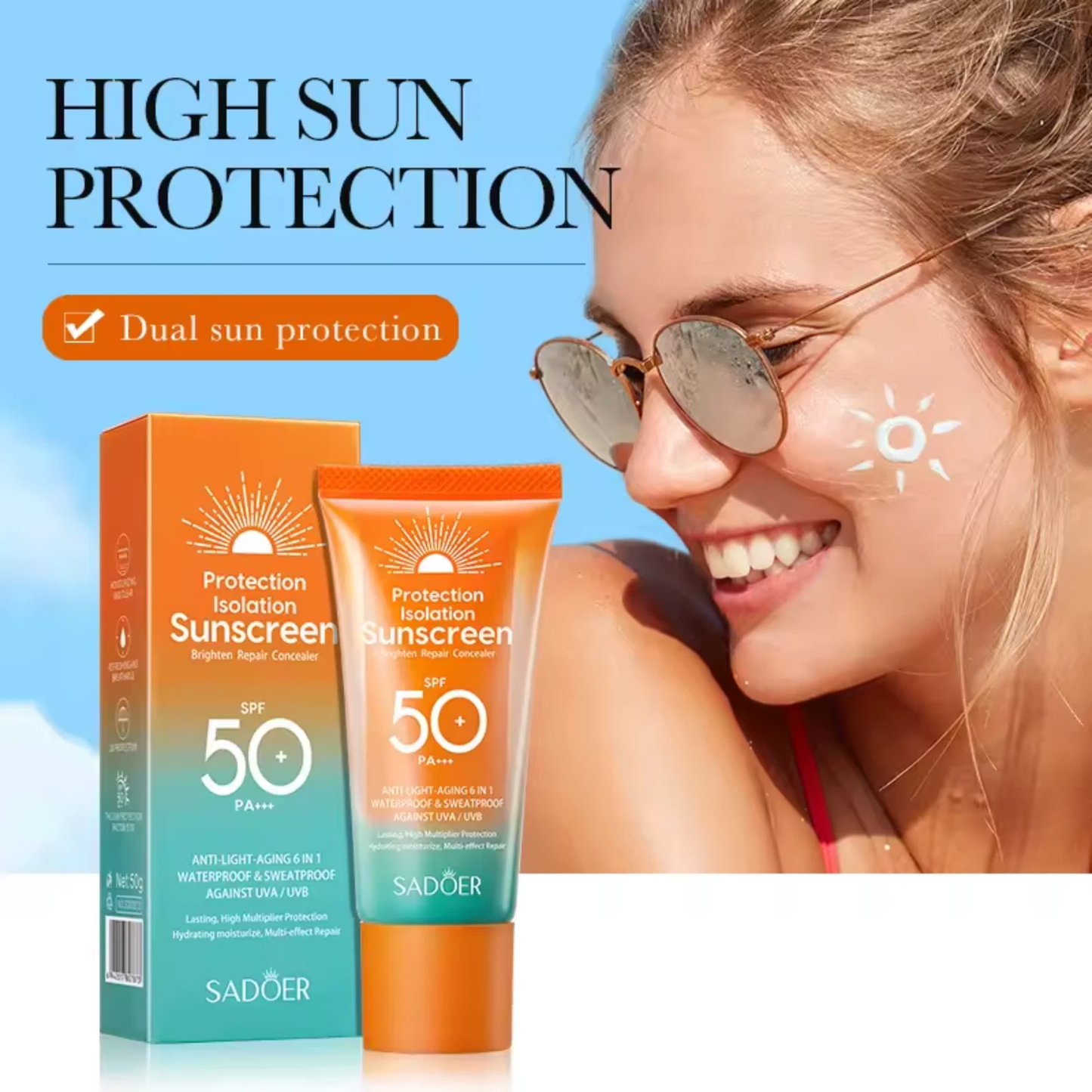 SPF 50 Face Sunscreen – Oil Control Daily Sun Cream – 50g