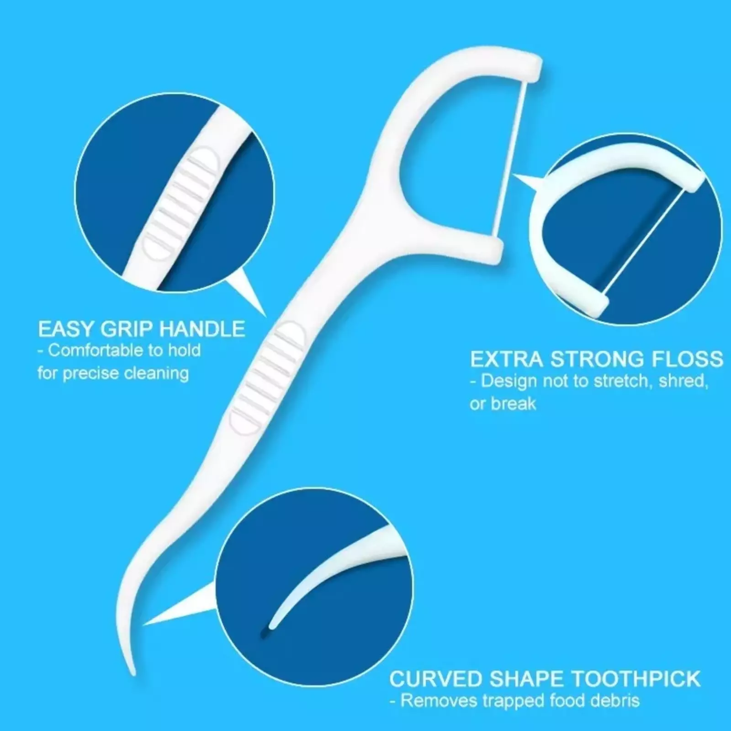 Dental Floss Sticks – Interdental Tooth Picks – 100 pcs