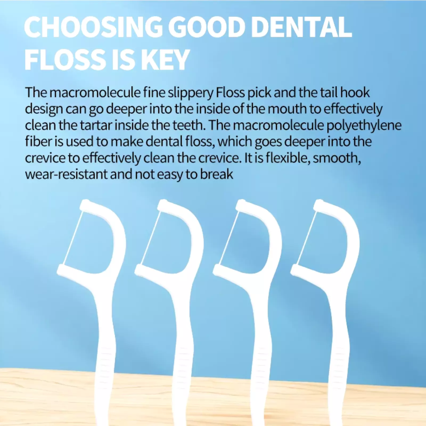 Dental Floss Sticks – Interdental Tooth Picks – 100 pcs