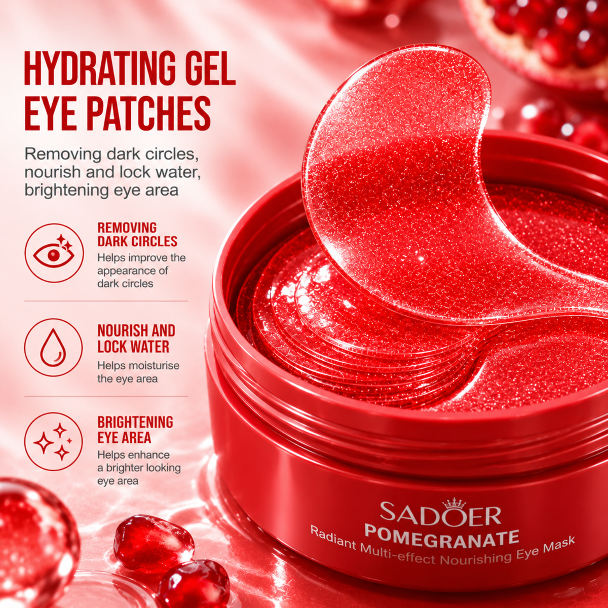 Pomegranate & Collagen - Hydrogel Under Eye Patches - 60pcs