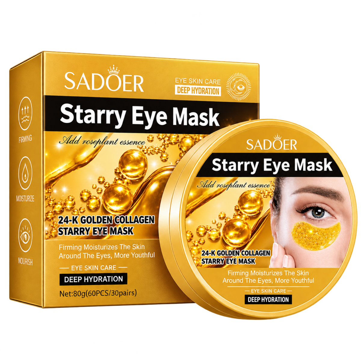 24K Golden & Collagen - Hydrogel Under Eye Patches - 60pcs