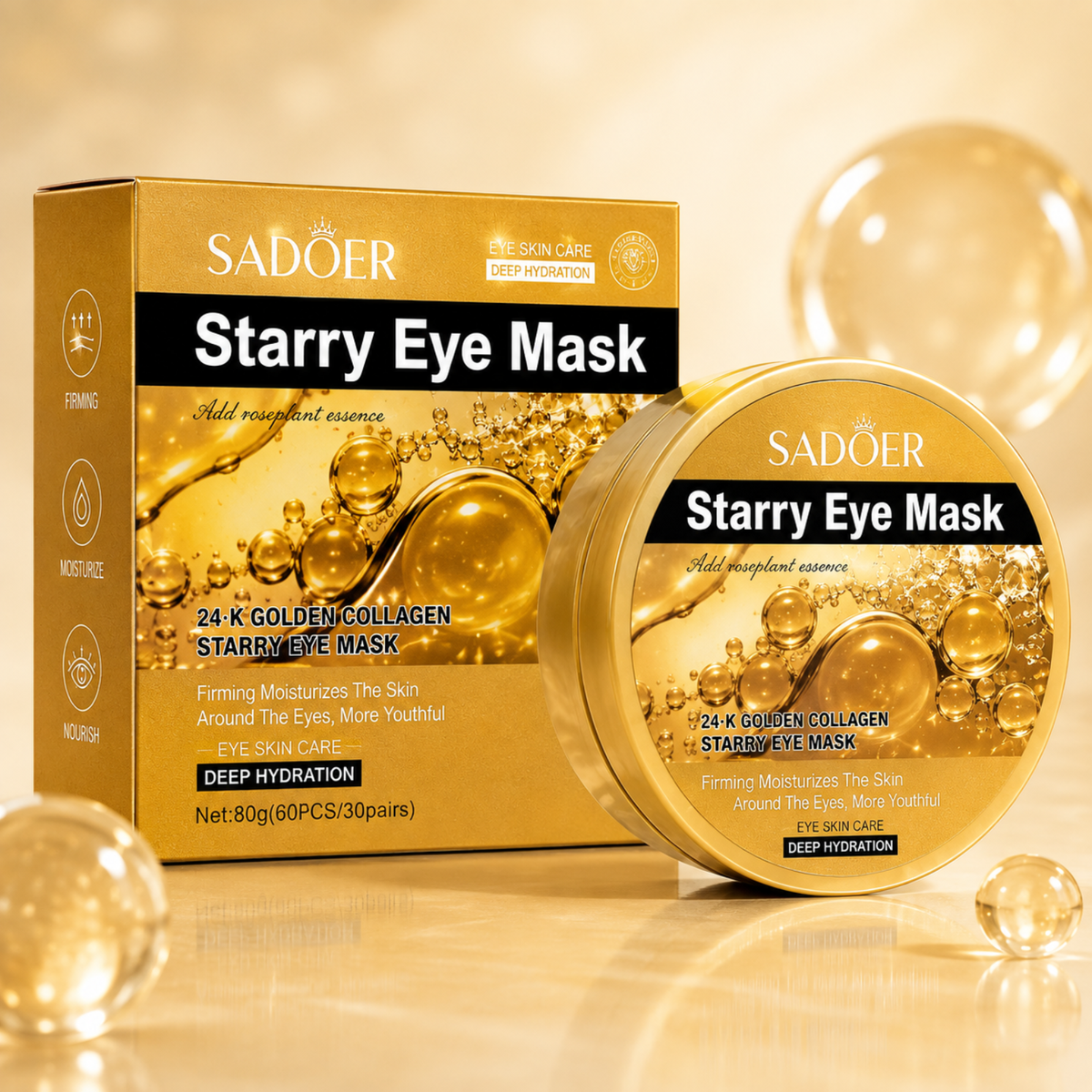 24K Golden & Collagen - Hydrogel Under Eye Patches - 60pcs