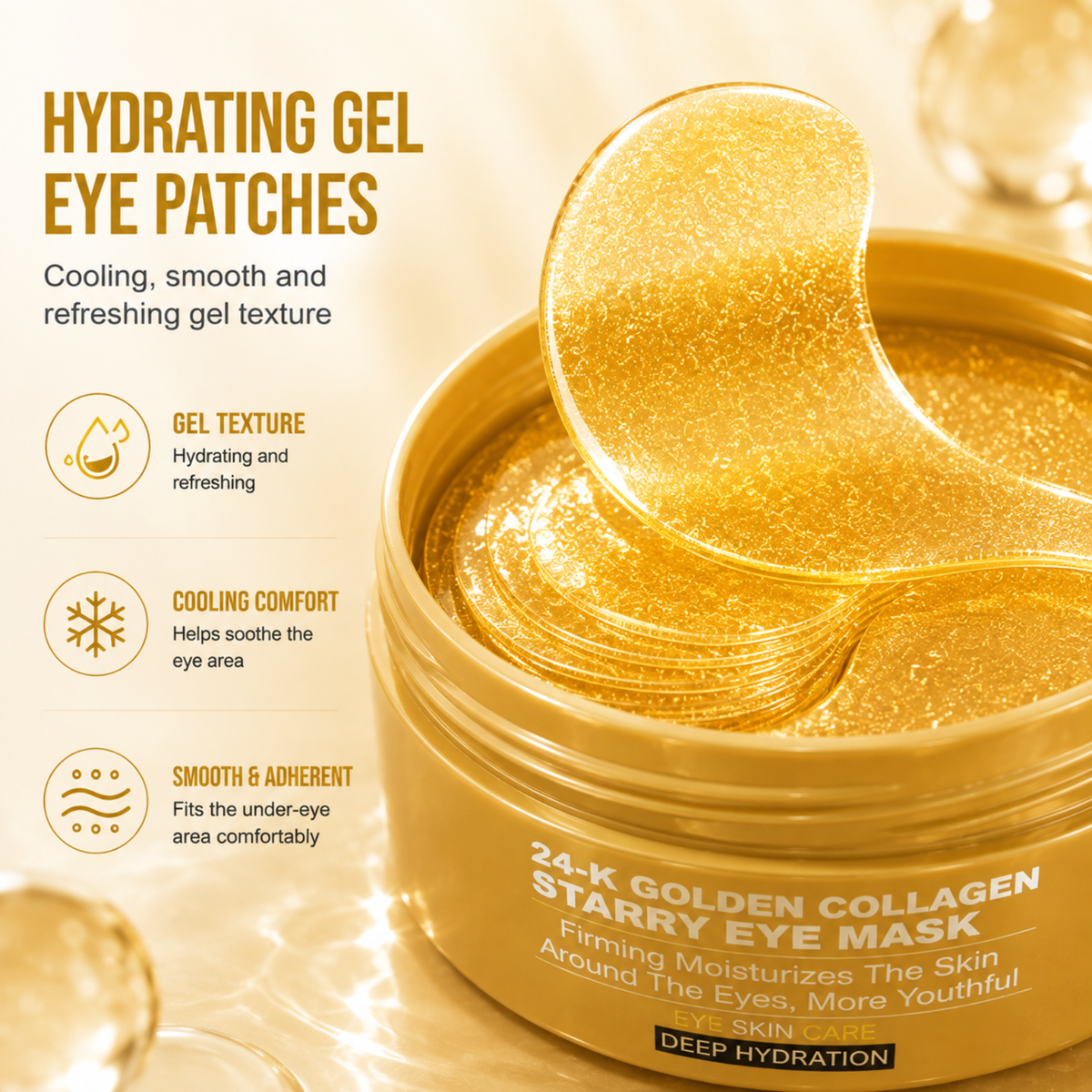 24K Golden & Collagen - Hydrogel Under Eye Patches - 60pcs