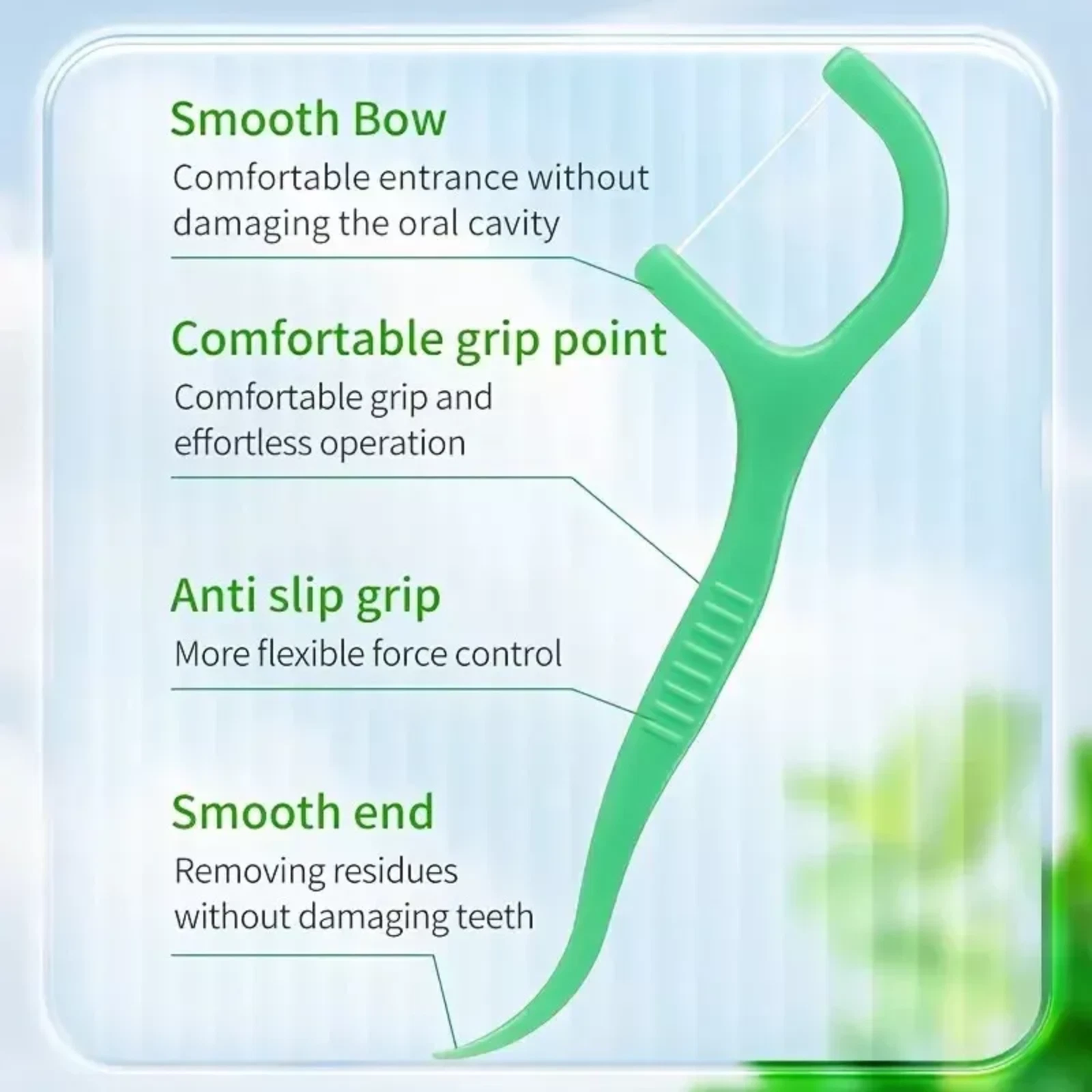 Dental Floss Picks Mint Flavour Interdental Teeth Cleaning Sticks - 150 pcs