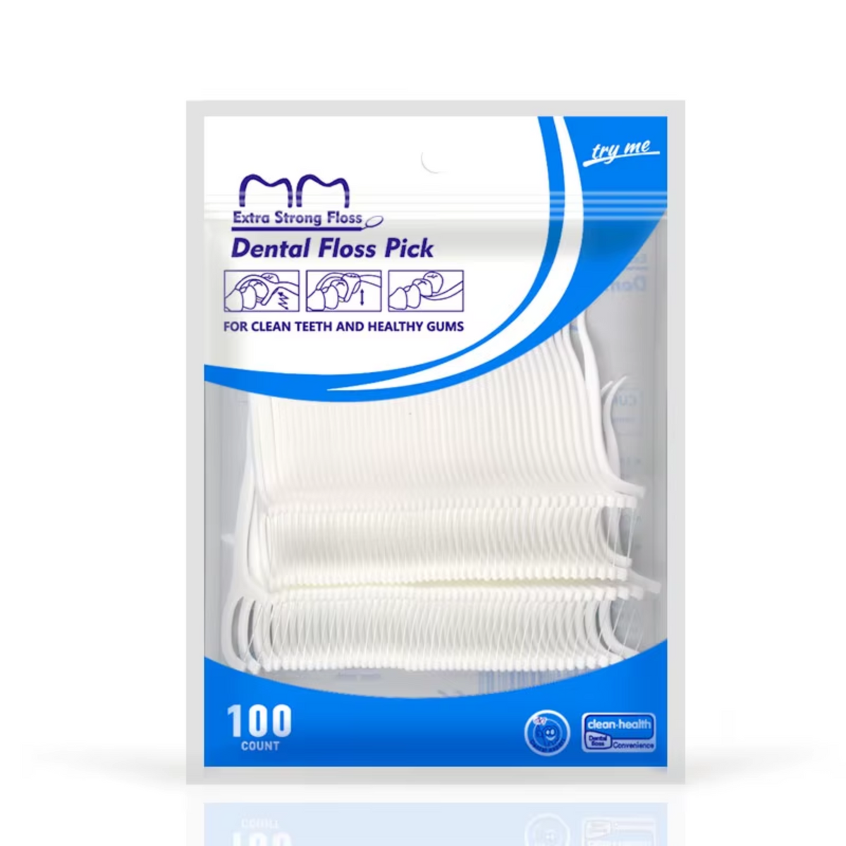 Dental Floss Sticks – Interdental Tooth Picks – 100 pcs