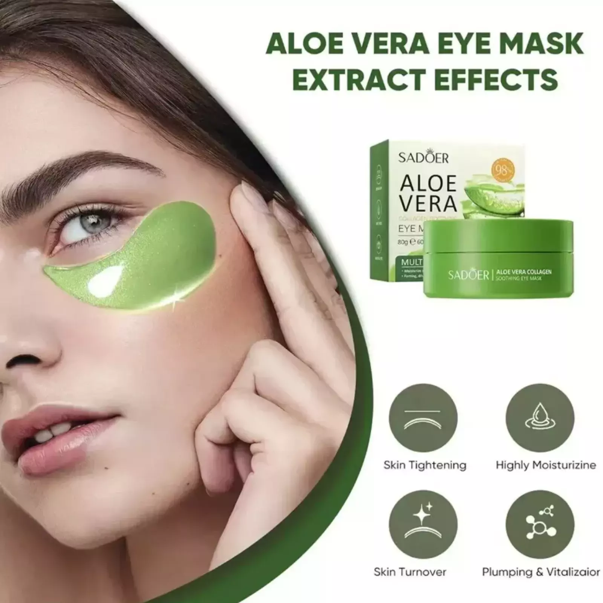 Aloe Vera & Collagen - Hydrogel Under Eye Patches - 60pcs