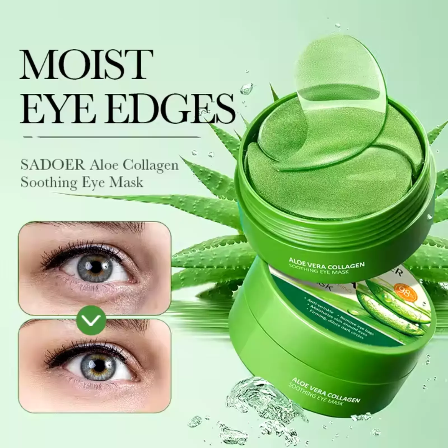 Under-Eye Pads – Aloe Vera Collagen – 60 pcs