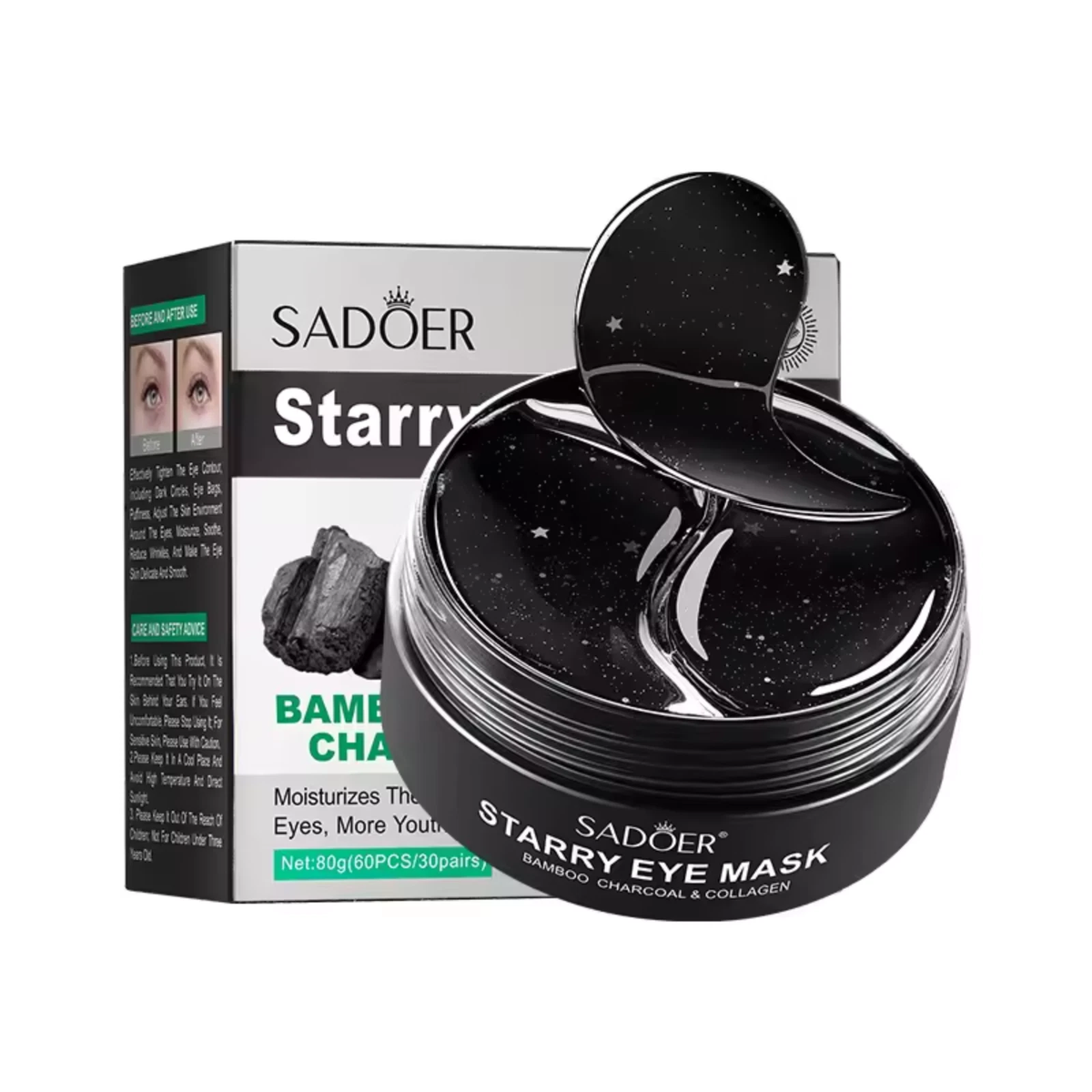 Bamboo Charcoal & Collagen - Hydrogel Under Eye Patches - 60pcs