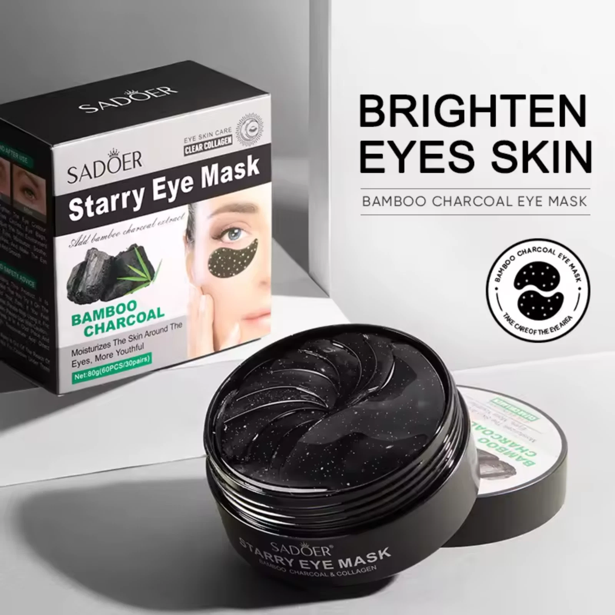 Bamboo Charcoal & Collagen - Hydrogel Under Eye Patches - 60pcs