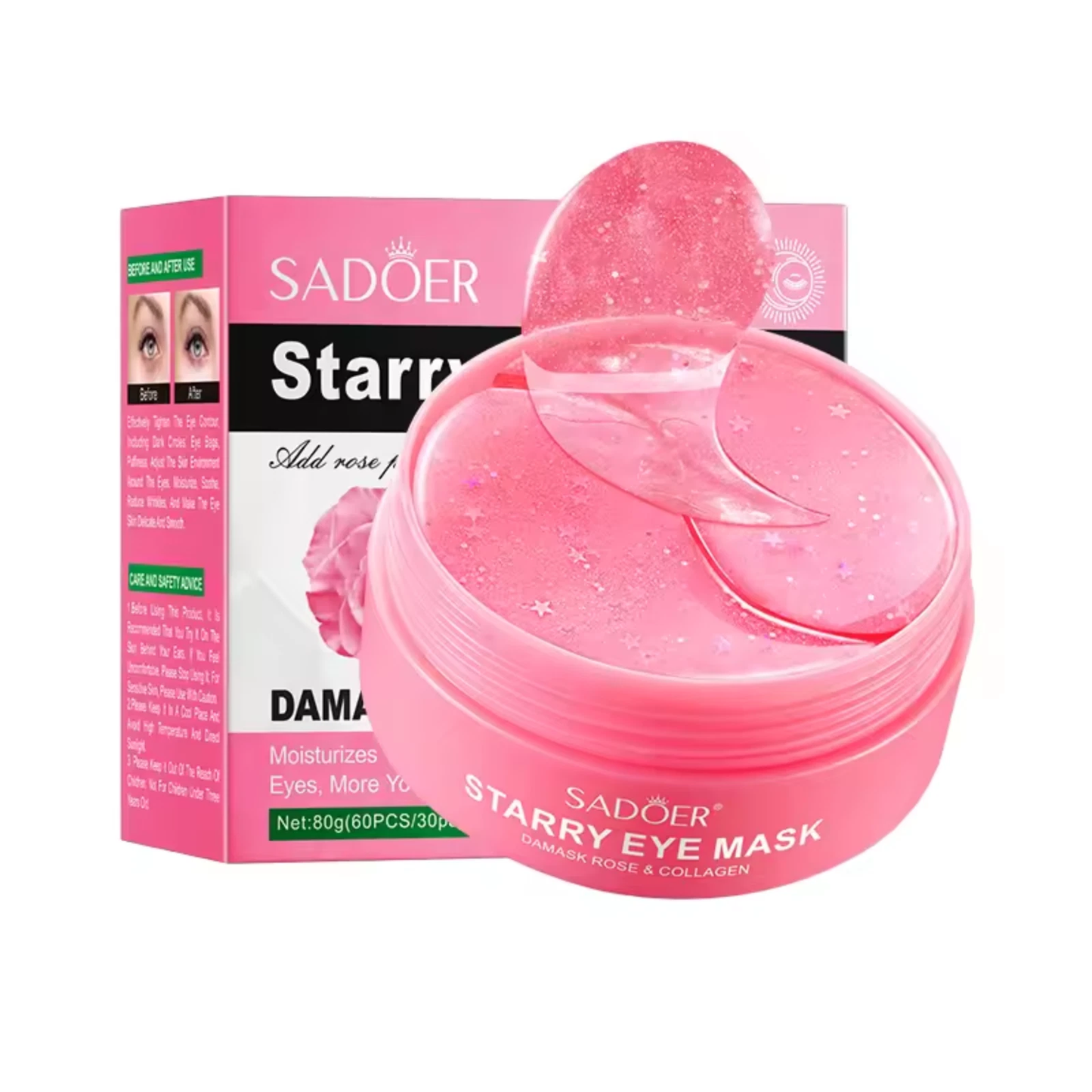 Under-Eye Pads Damask Rose Collagen - 60 pcs