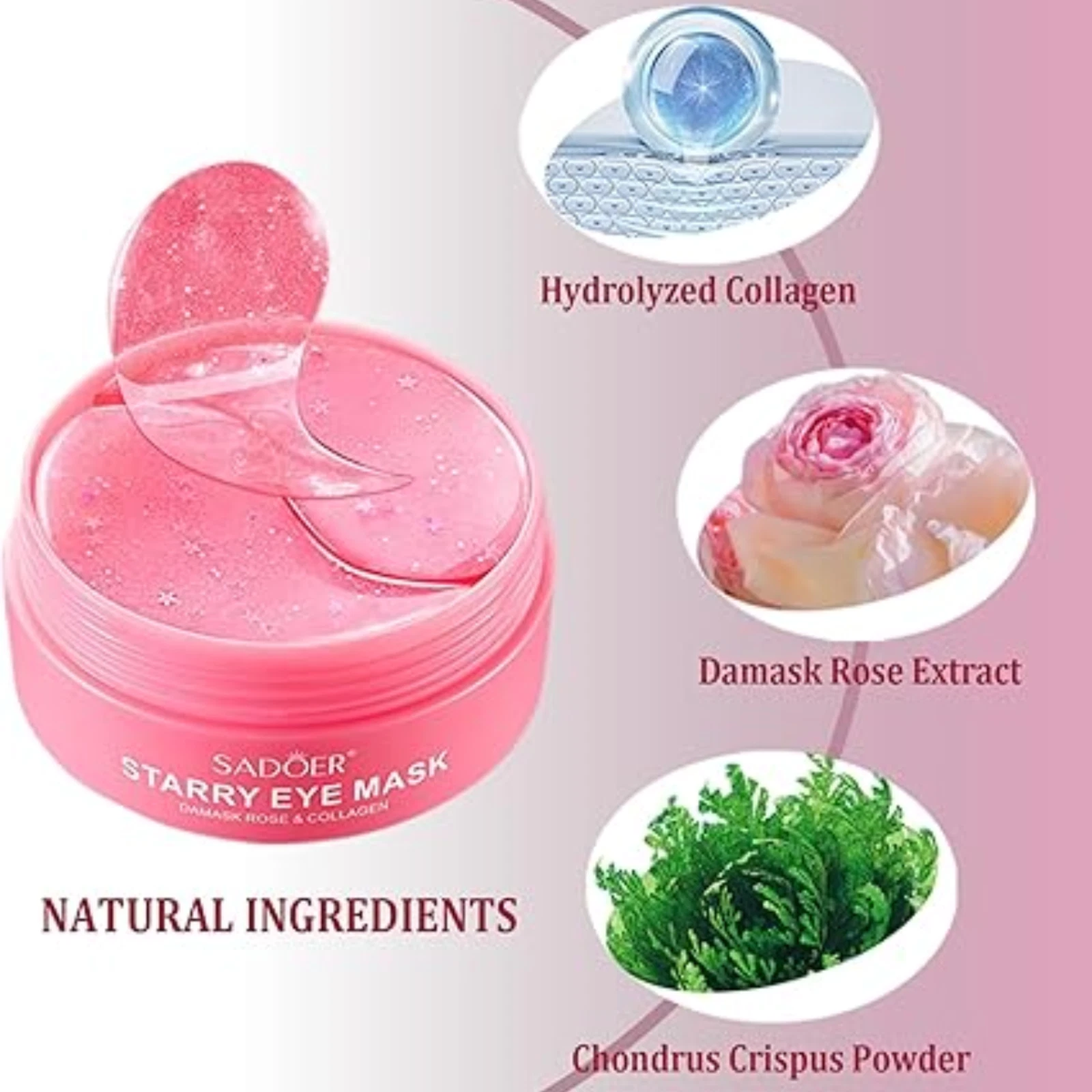 Damask Rose & Collagen - Hydrogel Under Eye Patches - 60pcs