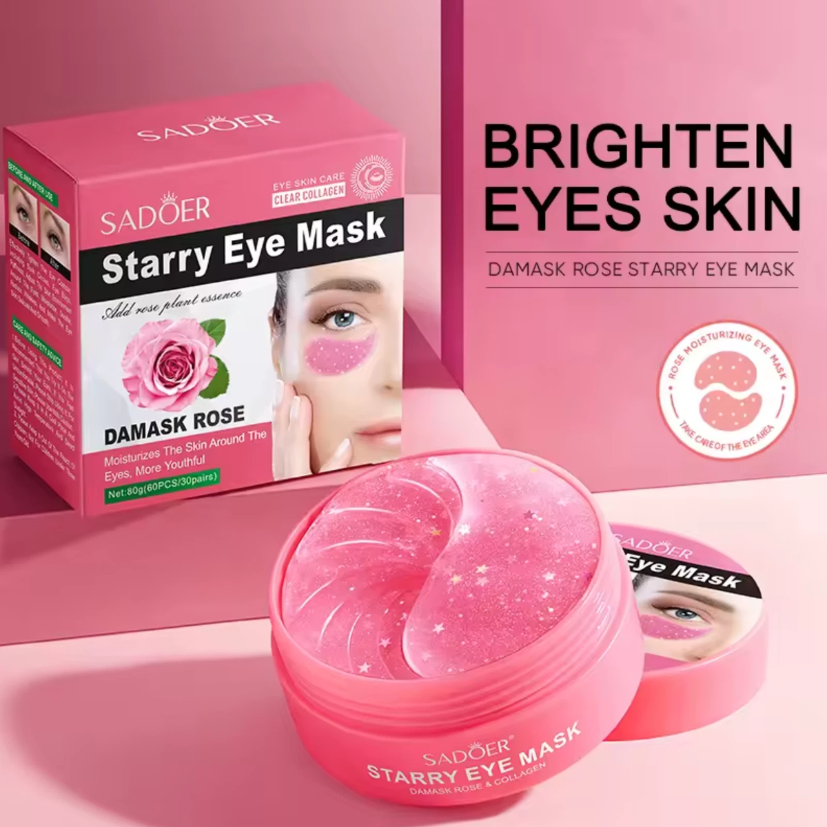 Damask Rose & Collagen - Hydrogel Under Eye Patches - 60pcs